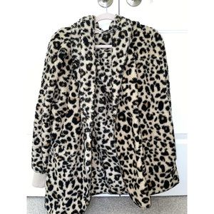 Leopard print bear coat with hood